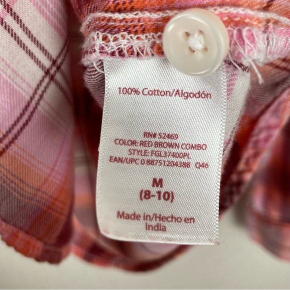 Faded Glory women’s SZ 8-10 EUC 100% cotton woven plaid button down shirt - Picture 8 of 8